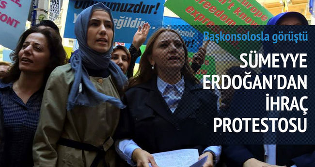 Sümeyye Erdoğan’dan ihraç protestosu