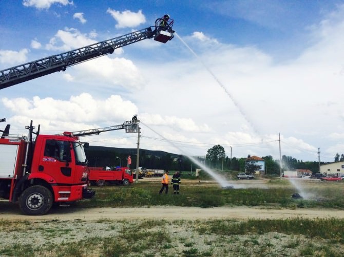 Hisarcık Belediyesi İtfaiye Amirliği’nden Yangın Tatbikatı