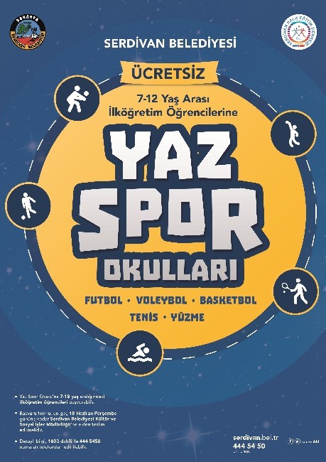 Serdivan Belediyesi’nden Ücretsiz Yaz Spor Okulları