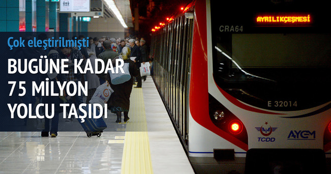 Marmaray 18 ayda 75 milyon yolcu taşıdı