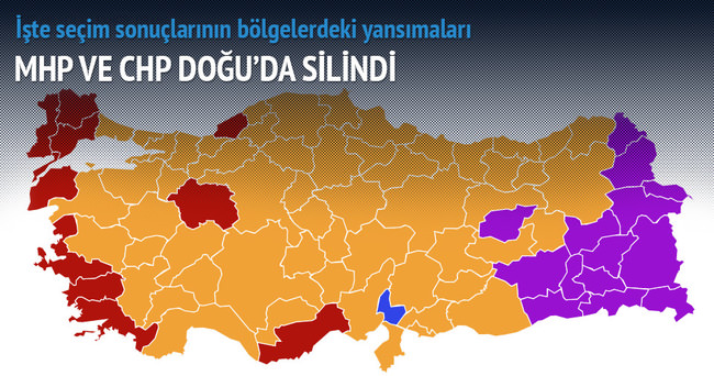 Oylar doğuda HDP’ye İç Anadolu’da MHP’ye
