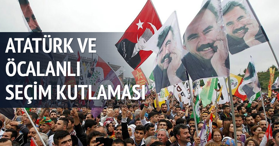 Atatürk ve Öcalan‘lı seçim kutlaması