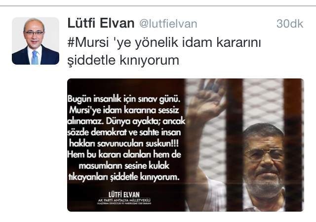 Lütfi Elvan, Mursi’ye İdam Kararını Kınadı