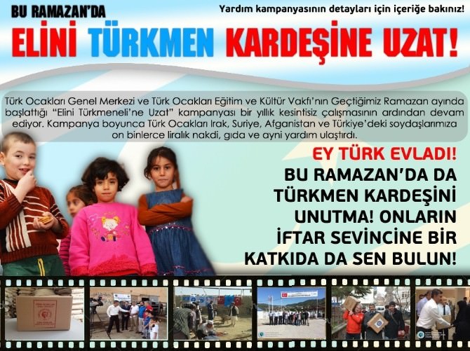 Türk Ocakları’ndan Türkmenler İçin Yardım Çağrısı