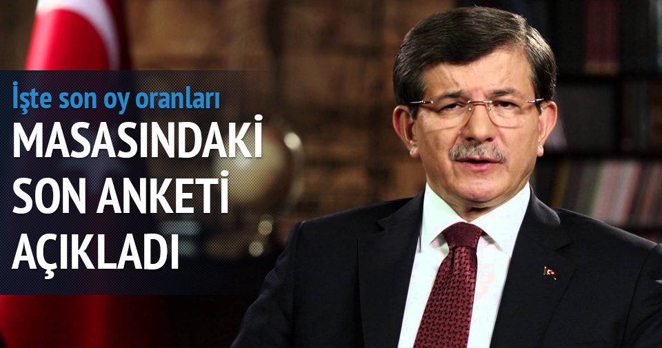 Başbakan Davutoğlu'nun masasındaki son anket