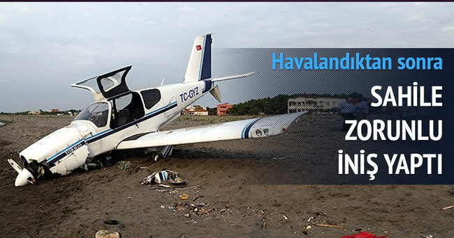 Zorunlu iniş yapan uçaktaki 4 kişi kurtarıldı