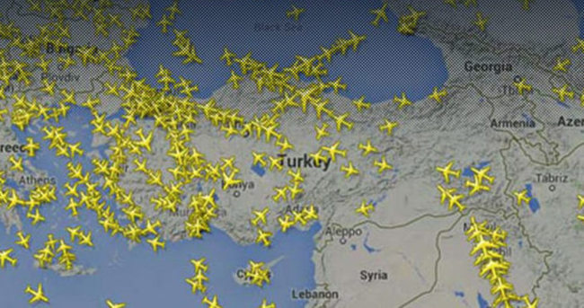 Türk hava sahasından 20 saniyede bir uçak geçti