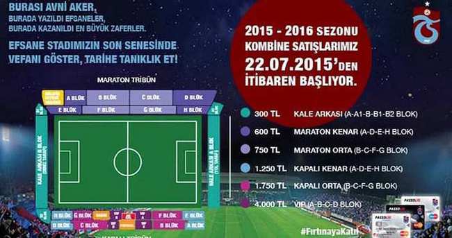 Trabzonspor’da kombineler satışa çıktı