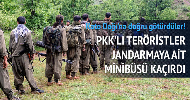PKK’lı teröristler jandarmaya ait minibüsü kaçırdı