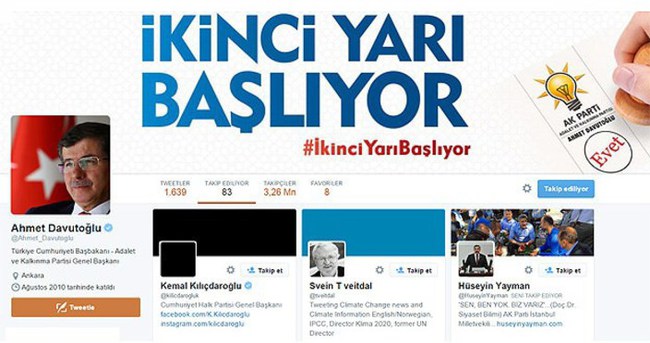 Davutoğlu, Kılıçdaroğlu’nu Twitter’dan takip etmeye başladı