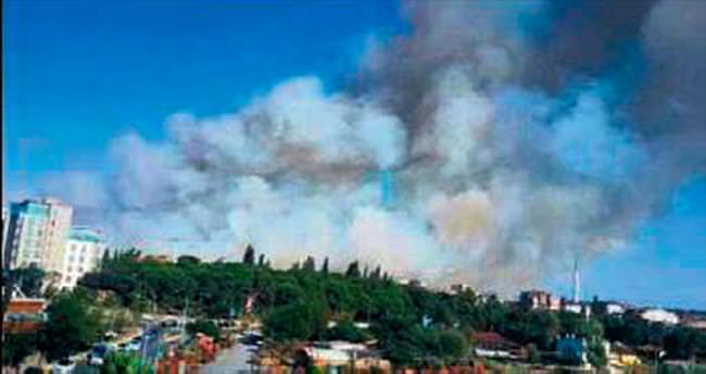 Tuzla’da askeri bölgede çıkan yangın korkulu anlar yaşattı