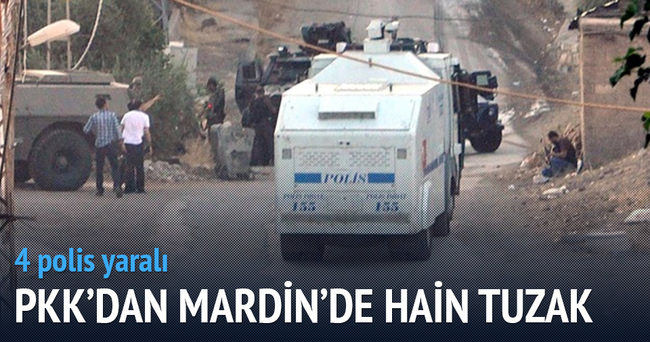 Mardin’de hain tuzak: 4 polis yaralı