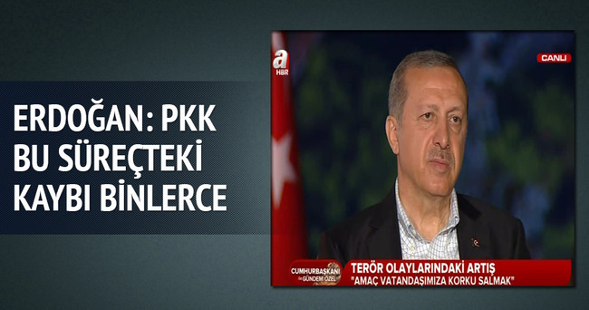 Erdoğan: PKK’nın bu süreçteki kaybı binlerle ölçülür
