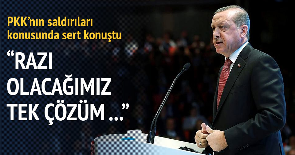 Erdoğan: Razı olacağımız tek çözüm terör örgütünün silah bırakmasıdır