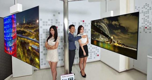 LG 111 inçlik çift taraflı 4K OLED TV geliştirdi