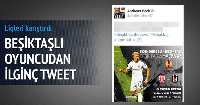 Beşiktaşlı oyuncudan ilginç tweet