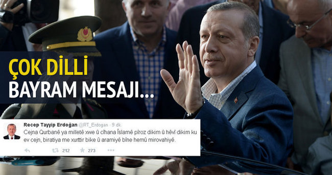 Cumhurbaşkanı Erdoğan Kürtçe Bayram tweeti attı!