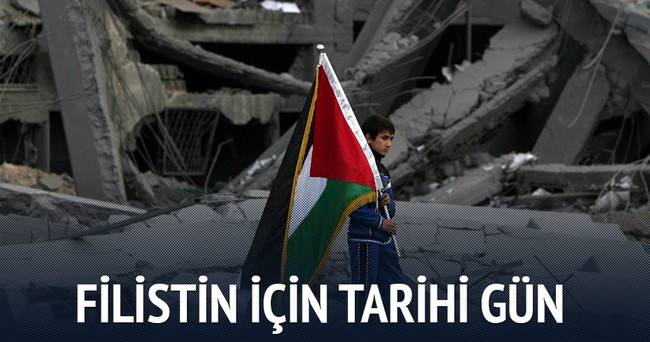 BM’ye Başbakan Davutoğlu’nun da katılacağı törenle Filistin bayrağı asılacak