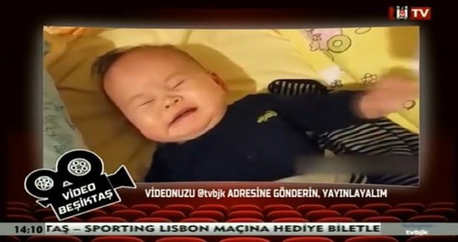 Aziz Yıldırım konuşurken BJK TV’de ağlayan bebek