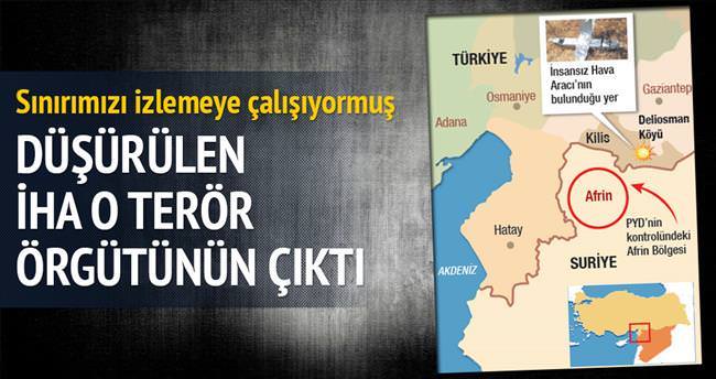Düşürülen İHA PYD’nin