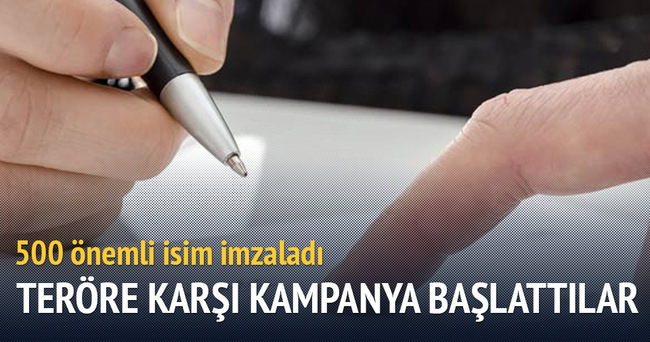 Aydınlardan teröre karşı imza kampanyası