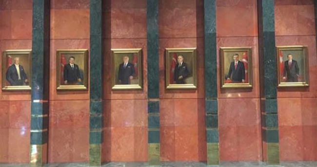 O tablolara Erdoğan da eklendi