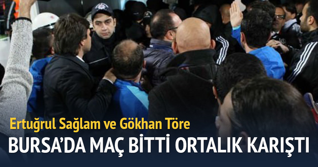 Bursa’da maç bitti ortalık karıştı