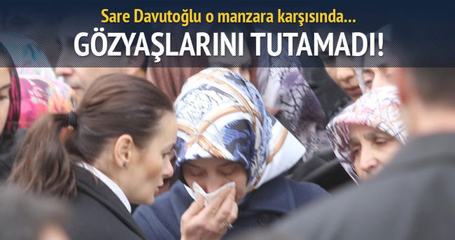Sare Davutoğlu şehidin cenazesinde gözyaşlarını tutamadı!