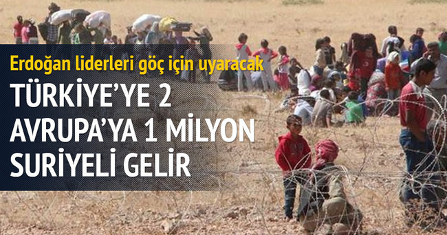 Türkiye’ye 2, Avrupa’ya 1 milyon Suriyeli gelir