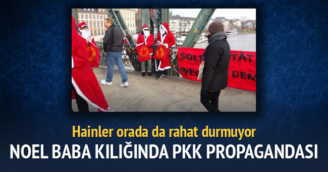 Noel baba kılığında PKK propagandası