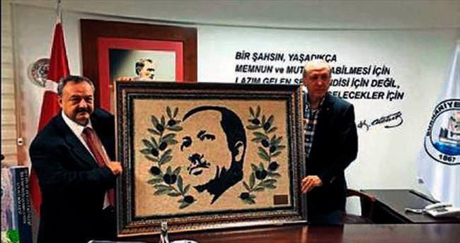 Burhaniye’den Erdoğan’a barışı simgeleyen tablo