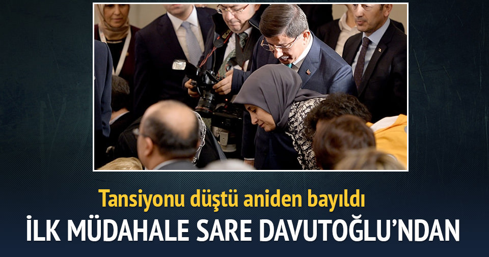 Başbakanlık koruma polisi bayıldı, Sare Davutoğlu müdahale etti