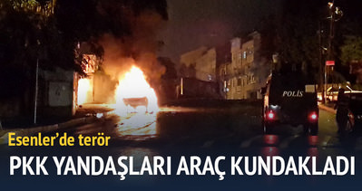 PKK yandaşları araçları ateşe verdi