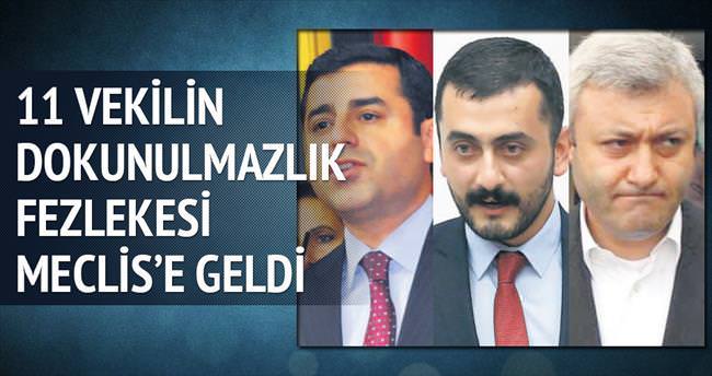 11 vekilin dokunulmazlık fezlekesi Meclis’e geldi
