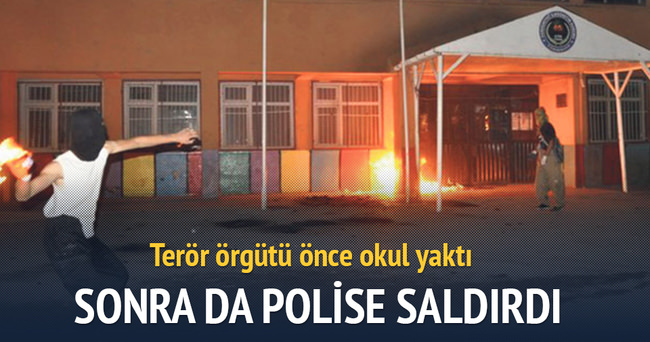 Diyarbakır’da PKK’lılar okul yaktı