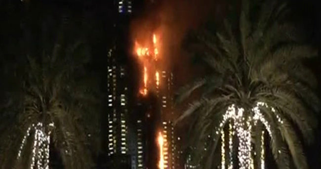 Dubai’de yılbaşı kutlamalarında yangın