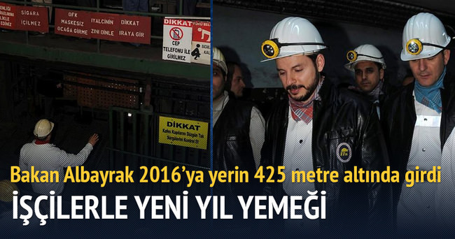 Bakan Berat Albayrak yılbaşını madencilerle geçirdi