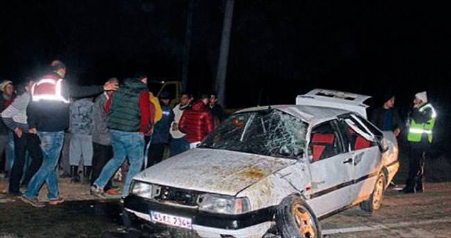 Salihli’de otomobil takla attı: 1 ölü, 4 yaralı
