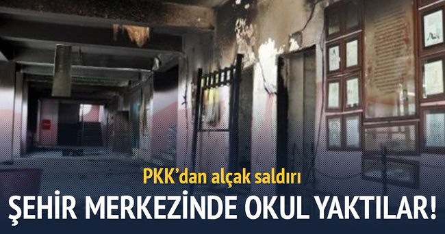 PKK’lı teröristler okulu ateşe verdi!