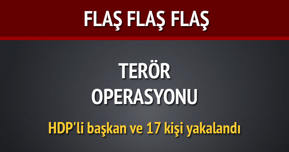 Terör operasyonu: HDP’li başkan ve 17 kişi yakalandı
