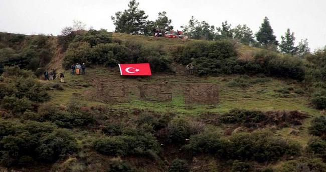 Dağdaki ’OGM’ yazısı ’PKK’ ile değiştirildi
