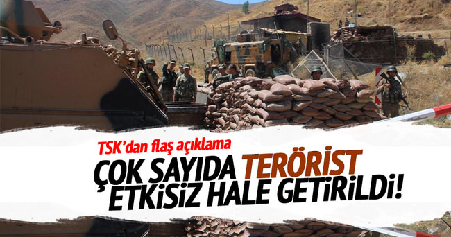 TSK’dan flaş açıklama: 33 terörist etkisiz hale getirildi