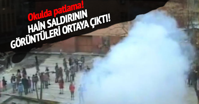 Diyarbakır okulda yaşanan patlama güvenlik kameralarına yansıdı