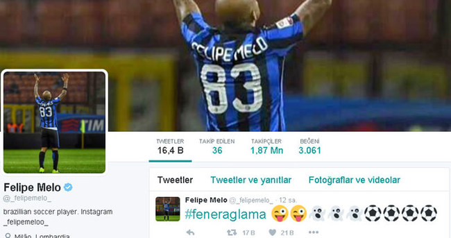 Melo’dan olay Fenerbahçe tweeti!