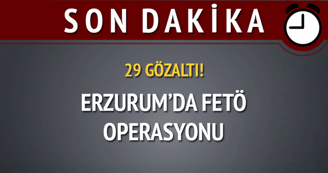 Erzurum’da FETÖ operasyonu: 29 gözaltı