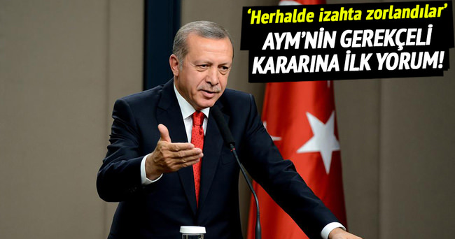 Erdoğan’dan AYM’nin gerekçeli kararına ilk yorum!