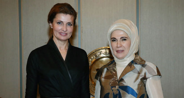 Emine Erdoğan, Maryna Poroşenko ile görüştü