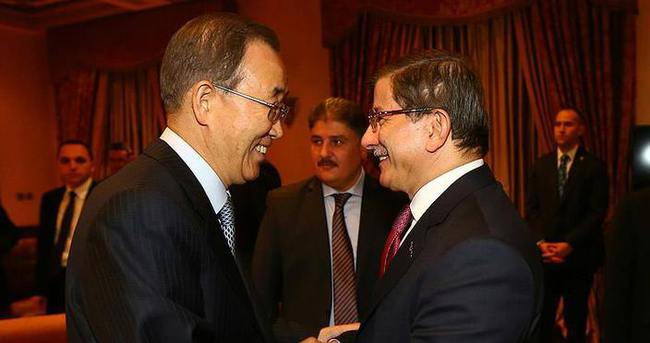 Başbakan Davutoğlu BM Genel Sekreteri Ban ile görüştü