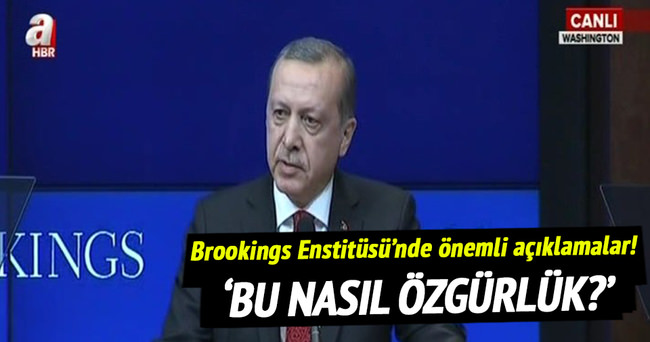 Cumhurbaşkanı Erdoğan Brookings Enstitüsü’nde konuştu