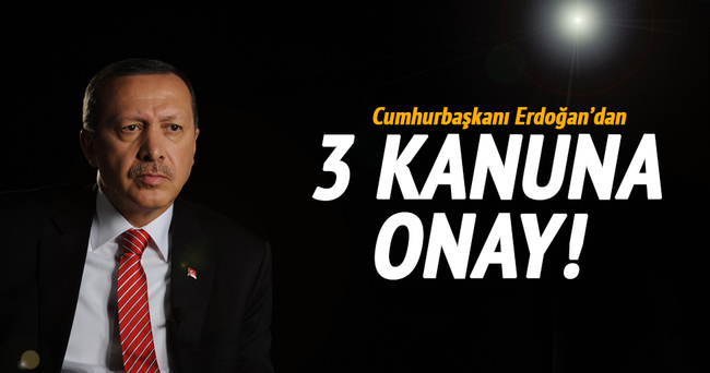 Erdoğan’dan 3 kanuna onay